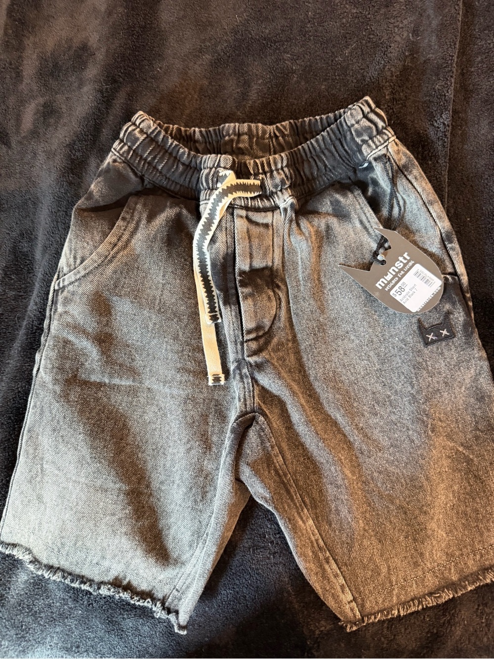 NWT Munster Pull-On Kids Denim Shorts with Drawstring